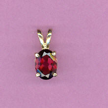 14kt Gold w/ 1.5ct  8x6mm RHODOLITE  GARNET